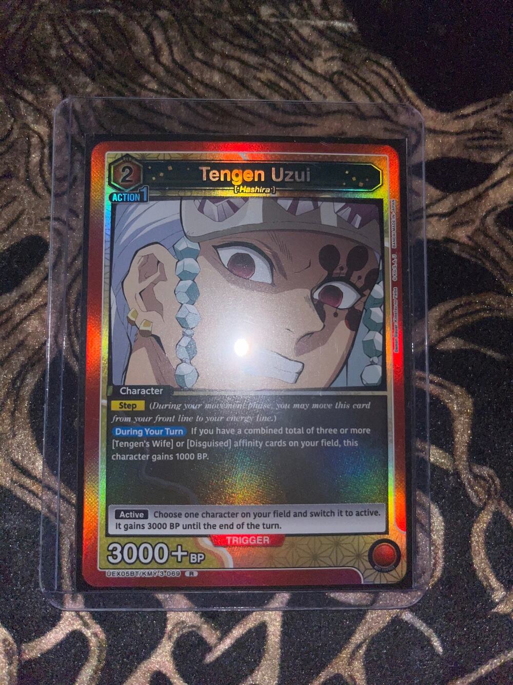 Union Arena trading card featuring the character Tengen Uzui from  Demon Slayer